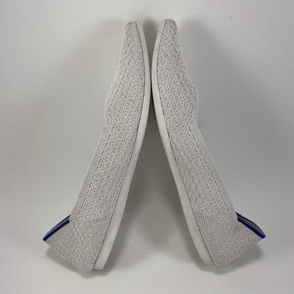 Rothy’s The Point Pointed Toe Flats Womens Size 5.5 White Salt Honeycomb Rothys - Picture 6 of 9